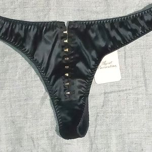 AGENT PROVOCATEUR | Black Thong w/ Gold Hooks